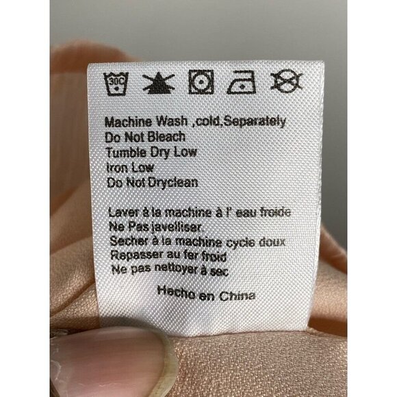 Foxiedox Womens Shift Dress Peach Lined Off Shoulder Embroidered Pullover SZ S - Picture 10 of 10